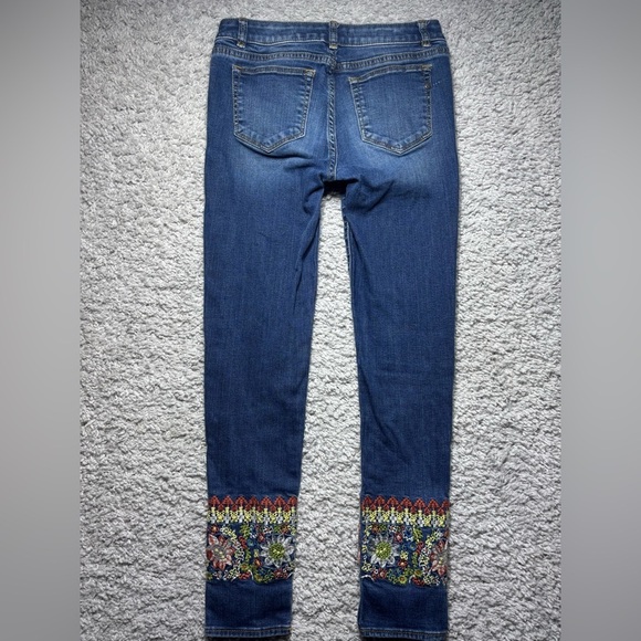 Miss Me Jeans Girls 12 Ankle Skinny Floral Embroidery Denim Flowers Streetwear - Picture 5 of 5